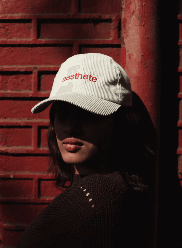 Aesthete Ethereal White Corduroy Cap 2