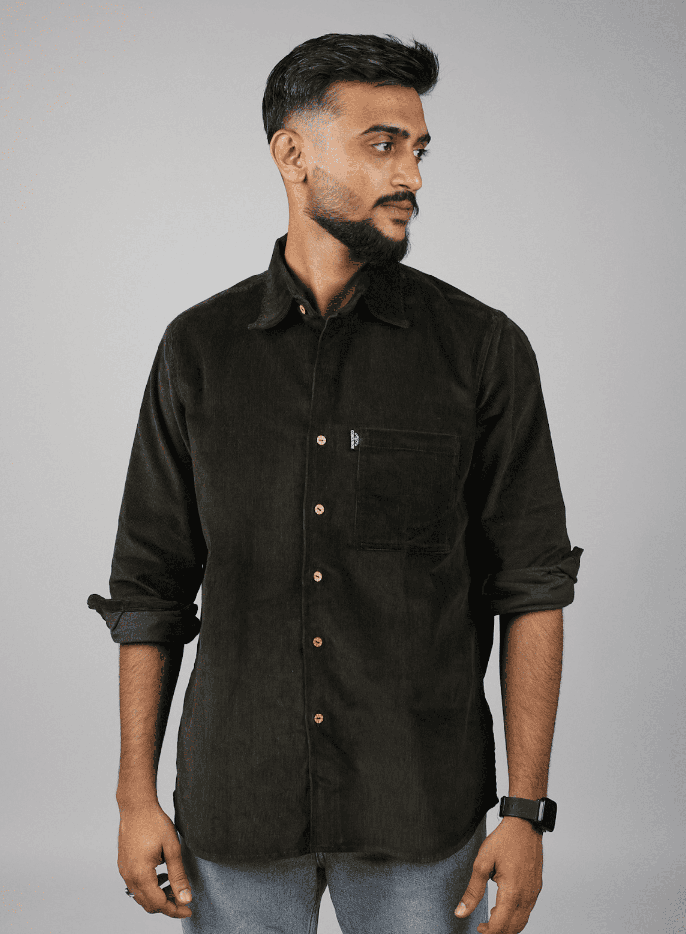Full Sleeve Shirt Olive Green Single Pocket 1