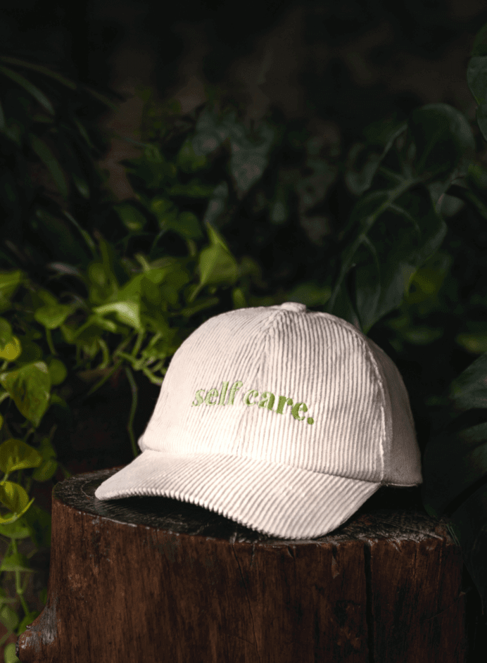 House Of Corduroy Self Care Corduroy Cap (White) 1