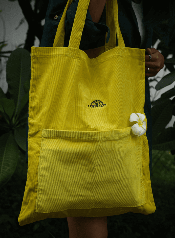 Zesty Lemonade Comfortable Corduroy Tote Bag 2